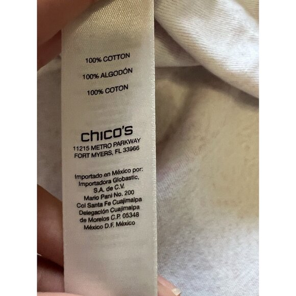 Chicos Size 0  Pink Aztec The Ultimate Tee Cotton‎ Shirt Modern Comfy Loungewear - Picture 9 of 13